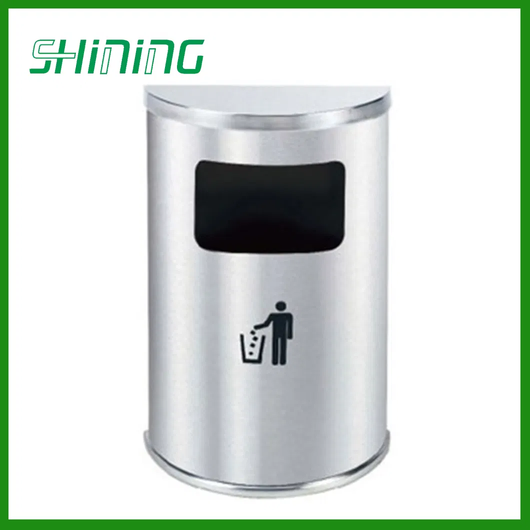 Half Round Steel Trash Can for Shopping Mall (YH-91D)