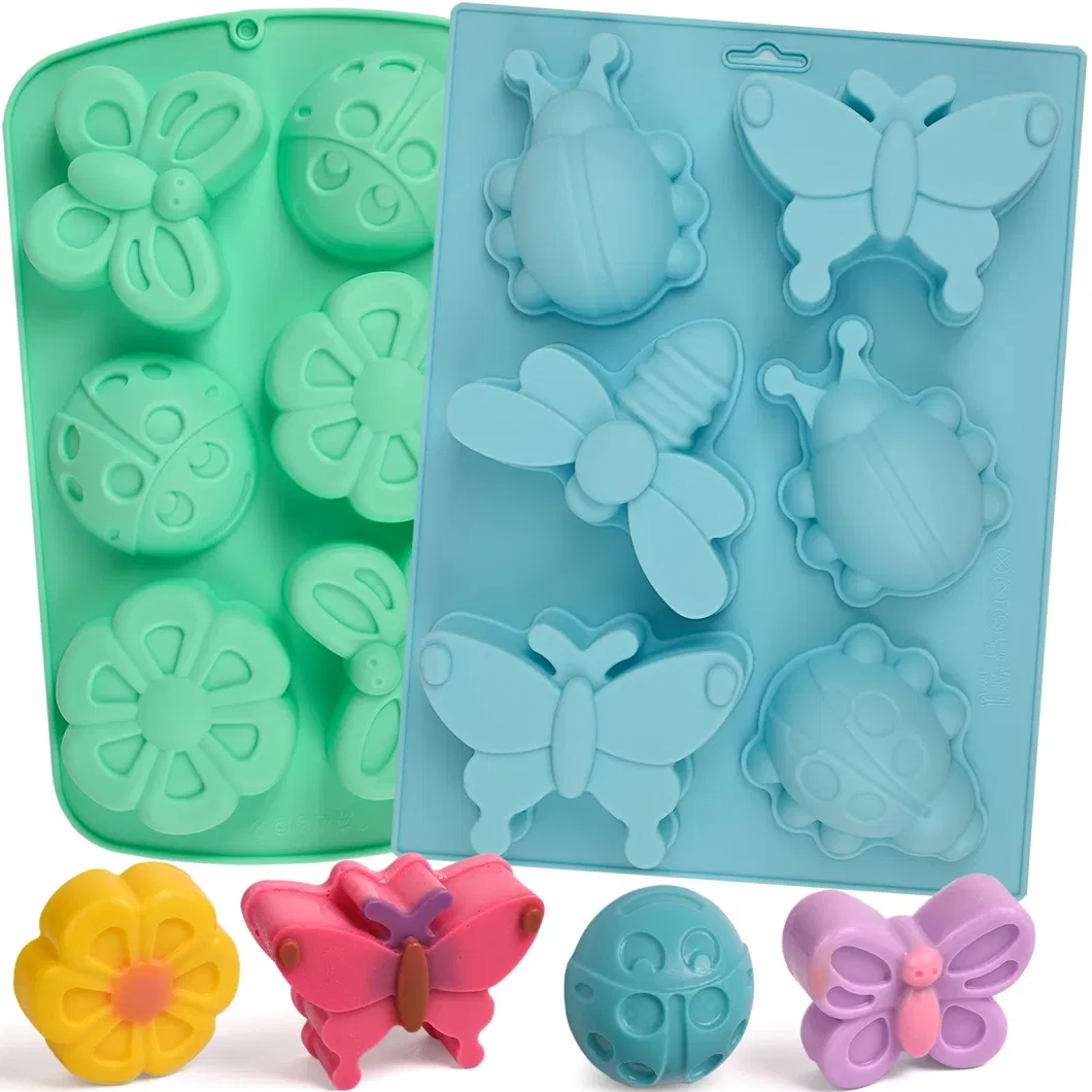 Insect Soap Dragonfly Butterfly Ladybug Shape DIY Baking Chocolate Silicone Molds