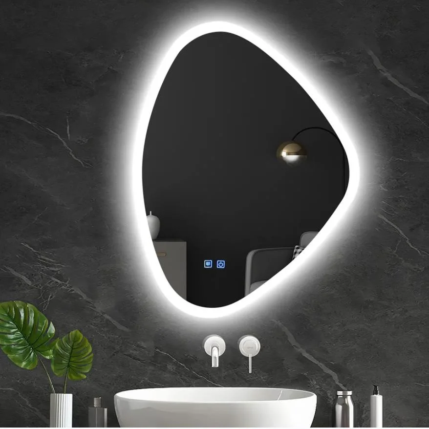 New Designed Half Moon Frosted Shape Round Bathroom LED Mirror