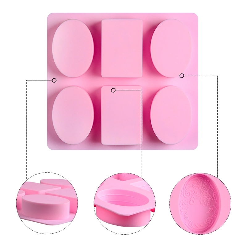 Custom 6 Cavity Silicone Soap Mold for DIY Handmade Soap Making
