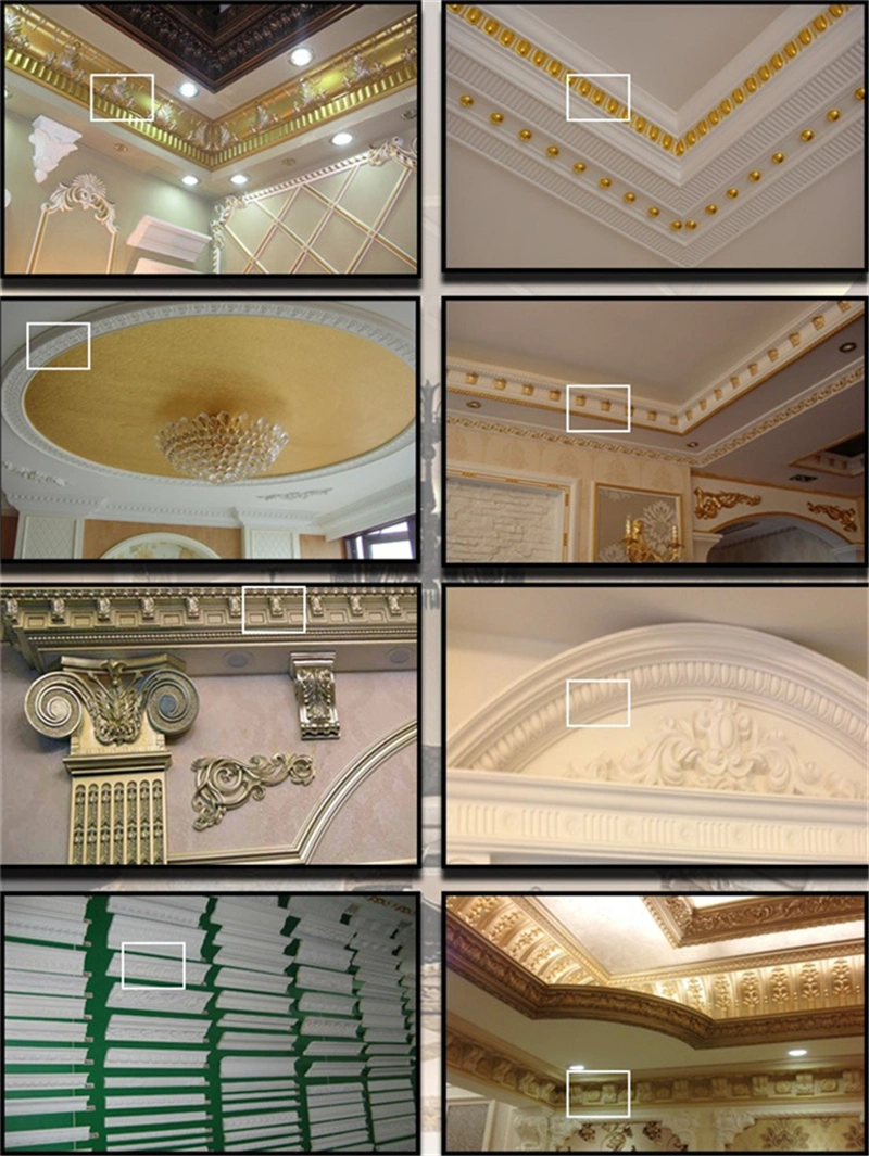 Matt Carved Surface Polyurethane Crown Molding for Home Ceiling and Wall