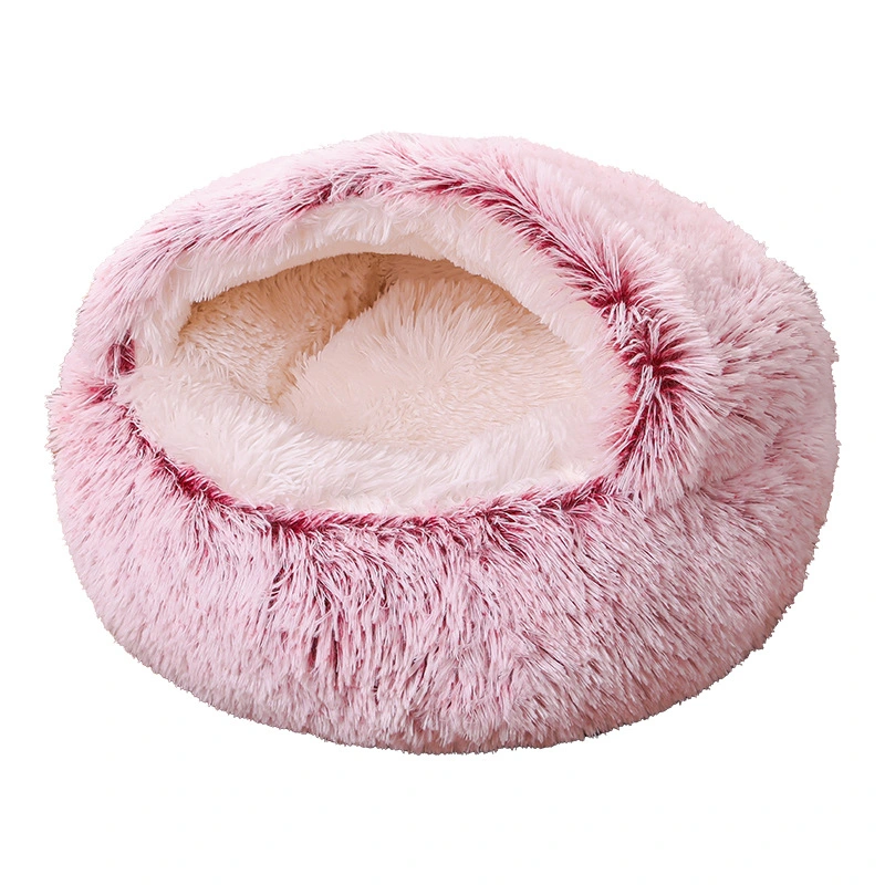 Deep Sleep Half Package Closed Pet Comfortable Cozy Soft Sofa Puppy Bed House Dual Purpose Mat Long Plush Round Nest for Dog Cat Supplies Products
