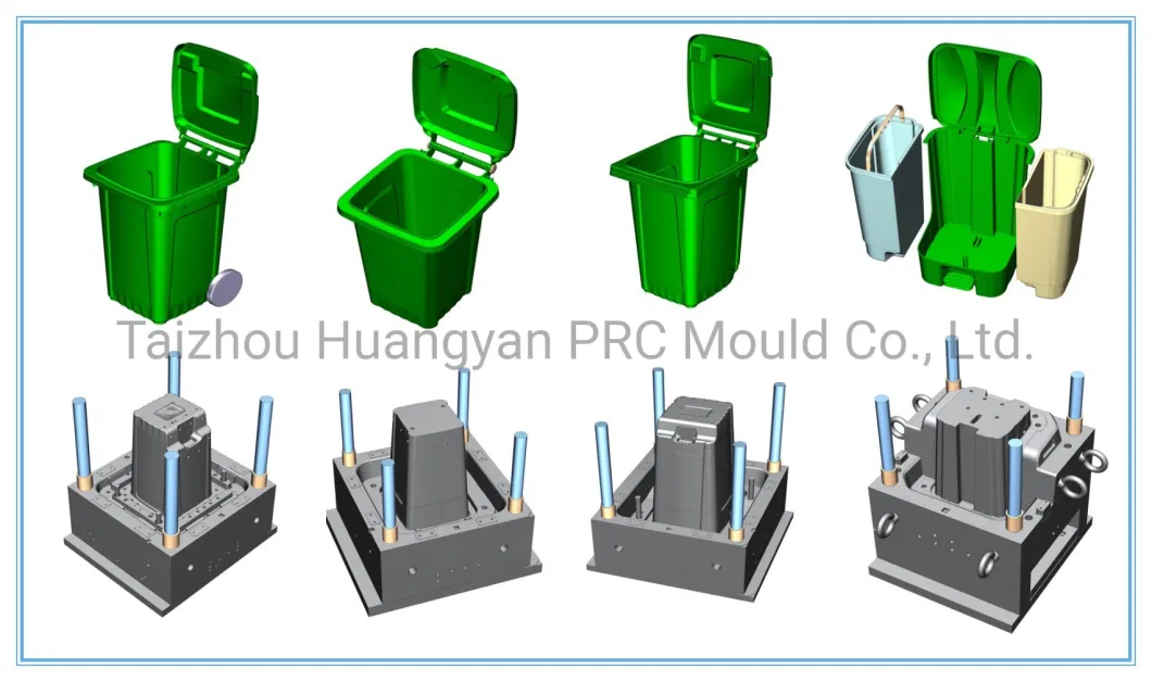 Plastic Injection Double Bucket Dustbin Mould Making