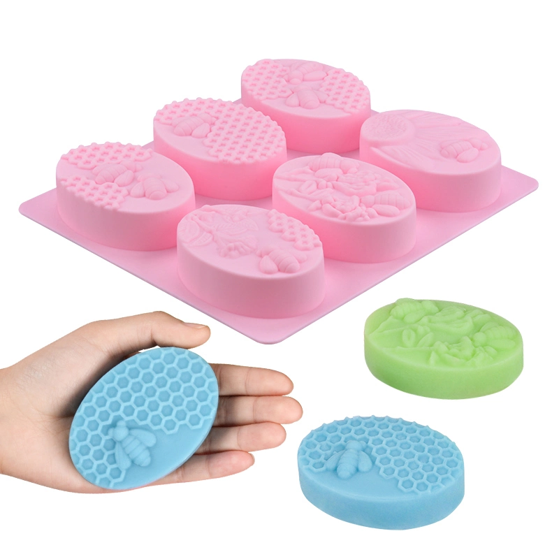 Custom 6 Cavity Silicone Soap Mold for DIY Handmade Soap Making