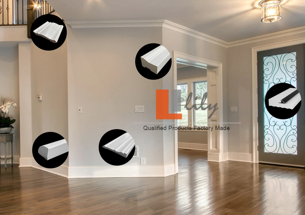 PVC Material Quick Install Waterproof Decorative Quarter Round Moulding