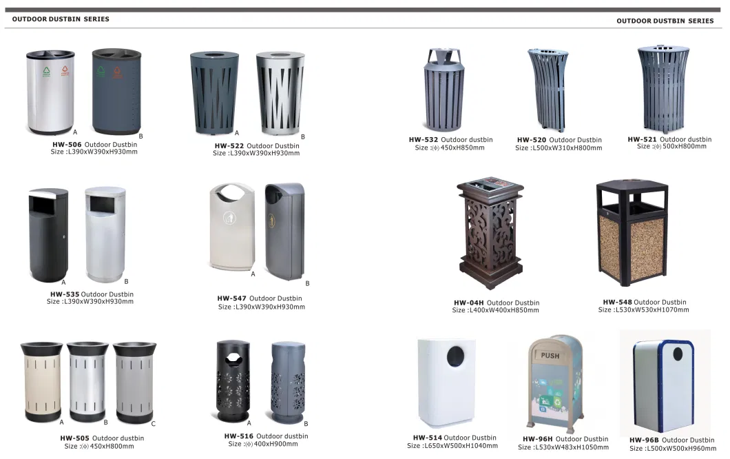 Stainless Steel Half Round Trash Can for Shopping Mall