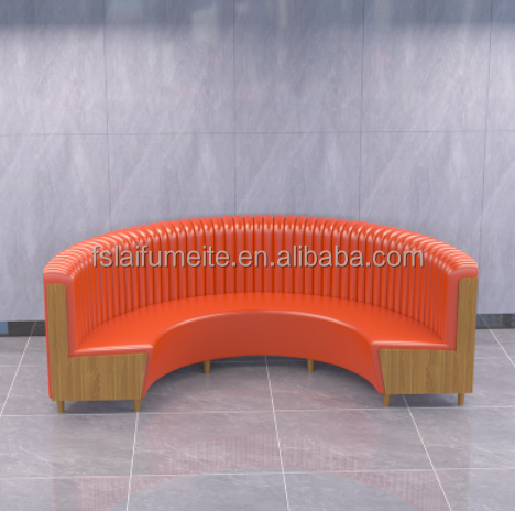 Factory Price Luxury Restaurant Wood Tables and Chairs Half Round Orange Restaurant Booth Seating Restaurant Sets for Fast Food