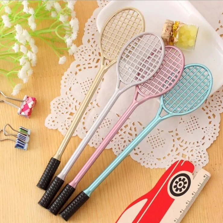 Factory Creative Stationery Cute Tennis Shape Badminton Neutral Pen Socket Pen