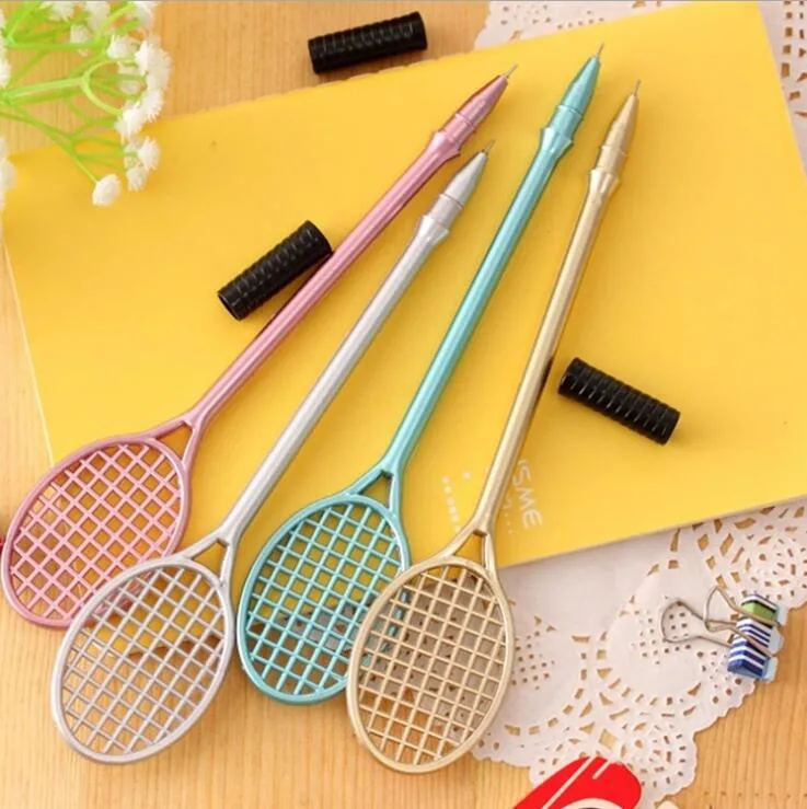 Factory Creative Stationery Cute Tennis Shape Badminton Neutral Pen Socket Pen