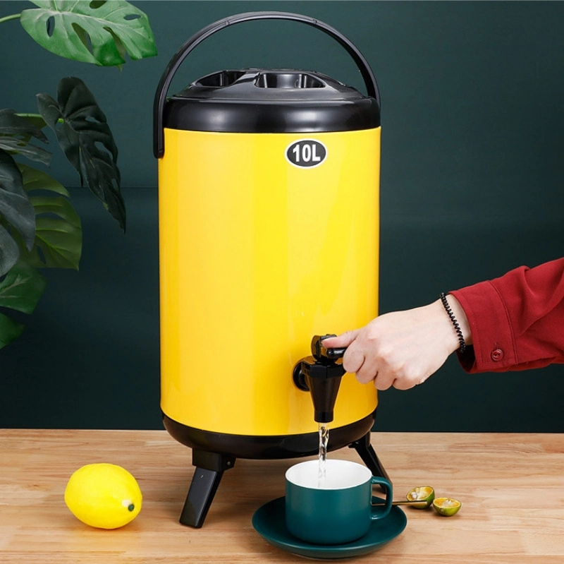 Boba Tea Shop Use Colorful Coffee Thermal Preservation Barrel Bucket in Round Square Shape