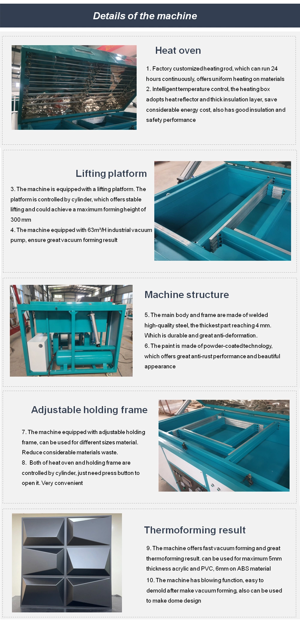 Bytcnc PVC Thermoforming Vacuum Forming Machine Aluminum Mould