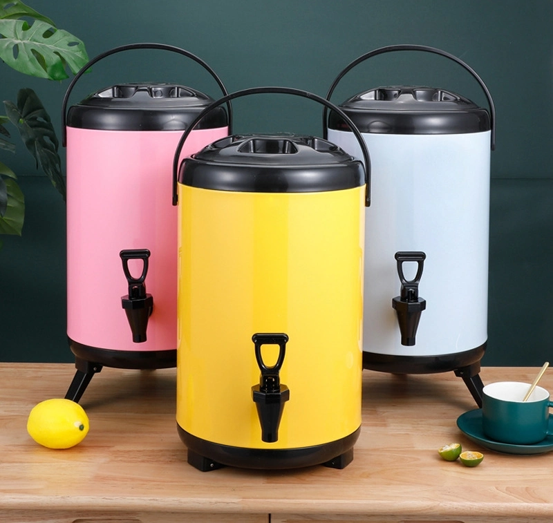 Boba Tea Shop Use Colorful Coffee Thermal Preservation Barrel Bucket in Round Square Shape