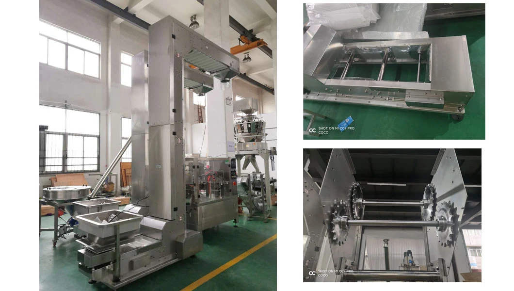 Food Grade PP Bucket Cnveyor for Almond Peanut Potato Chips Z Shape Bucket Elevator Conveyor