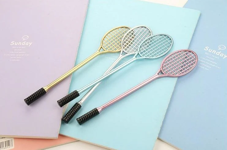 Factory Creative Stationery Cute Tennis Shape Badminton Neutral Pen Socket Pen