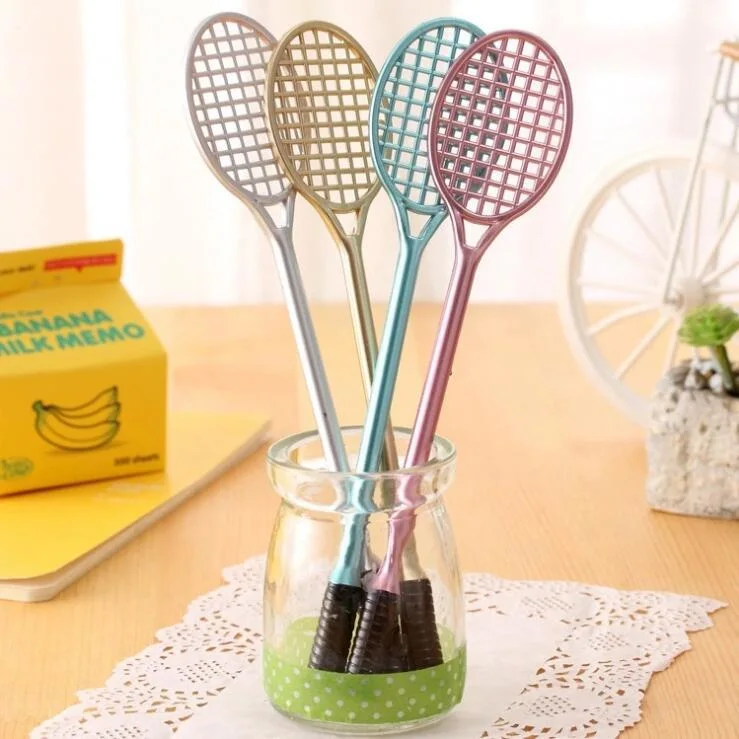 Factory Creative Stationery Cute Tennis Shape Badminton Neutral Pen Socket Pen