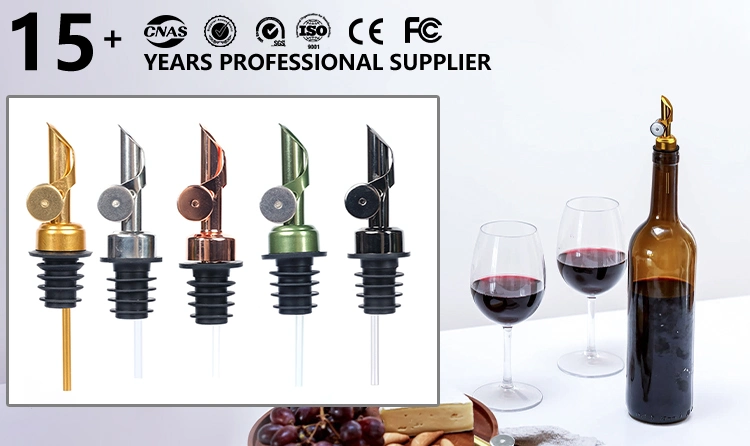 Customized Shape Drip Stop Spill Proof Balsamic Vinegar Stainless Steel Pourer with Back Flow Hole