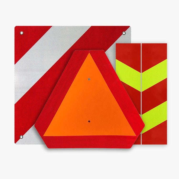 50*50cm Square Shape Reflective Rear Plate for Vehicles Safety Marking with Rubber Edge