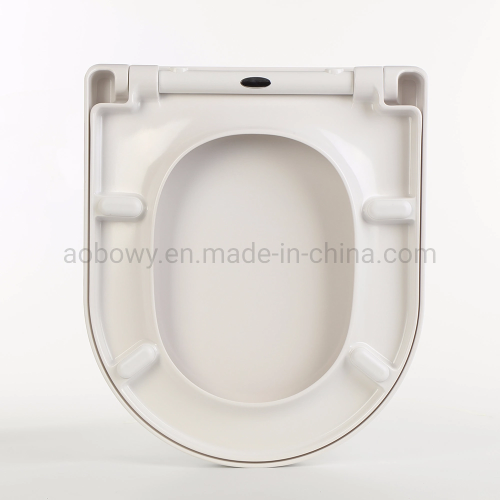 Toilet Seat D-Shape with Cover Soft Close, Easy to Install, Plastic, White, Suitable to D-Shape Toilets