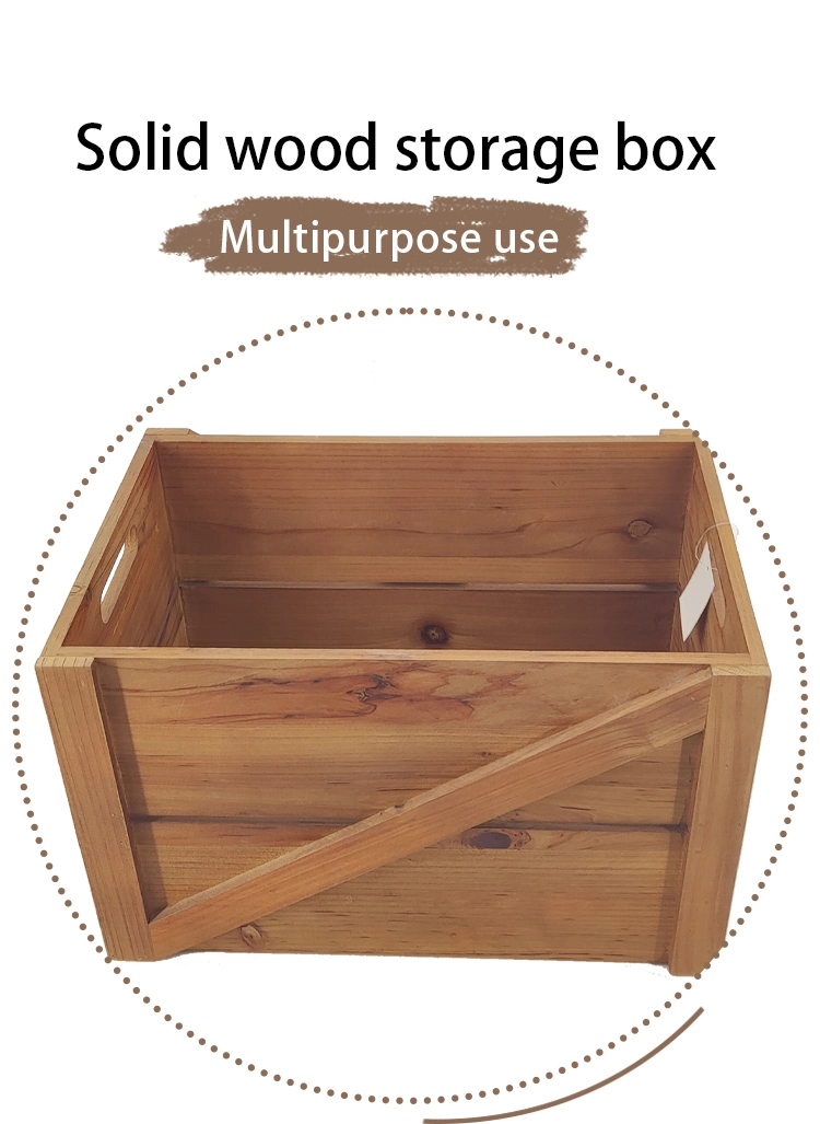 Fresh Vegetables, Wood, Fruits, Wooden Strips, Solid Wood Storage and Sorting Box Rectangular Shape