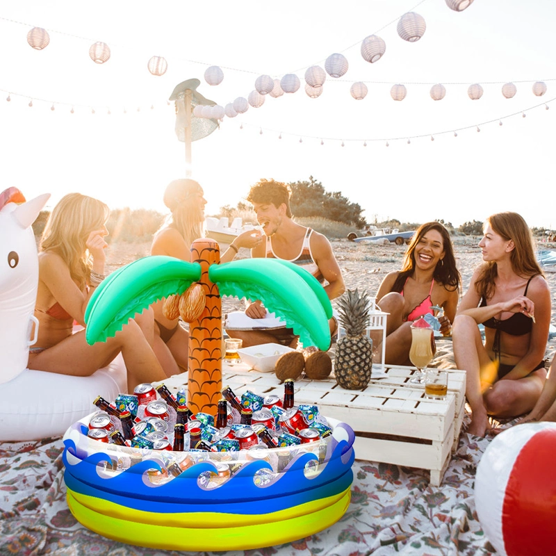 Custom Inflatable Beer Outdoor Ice Cooler Box Coconut Tree Shape Ice Bucket