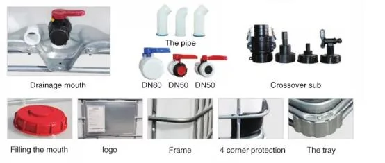 1000 Liters HDPE Plastic IBC Water Tank Galvanized Frame IBC Tote