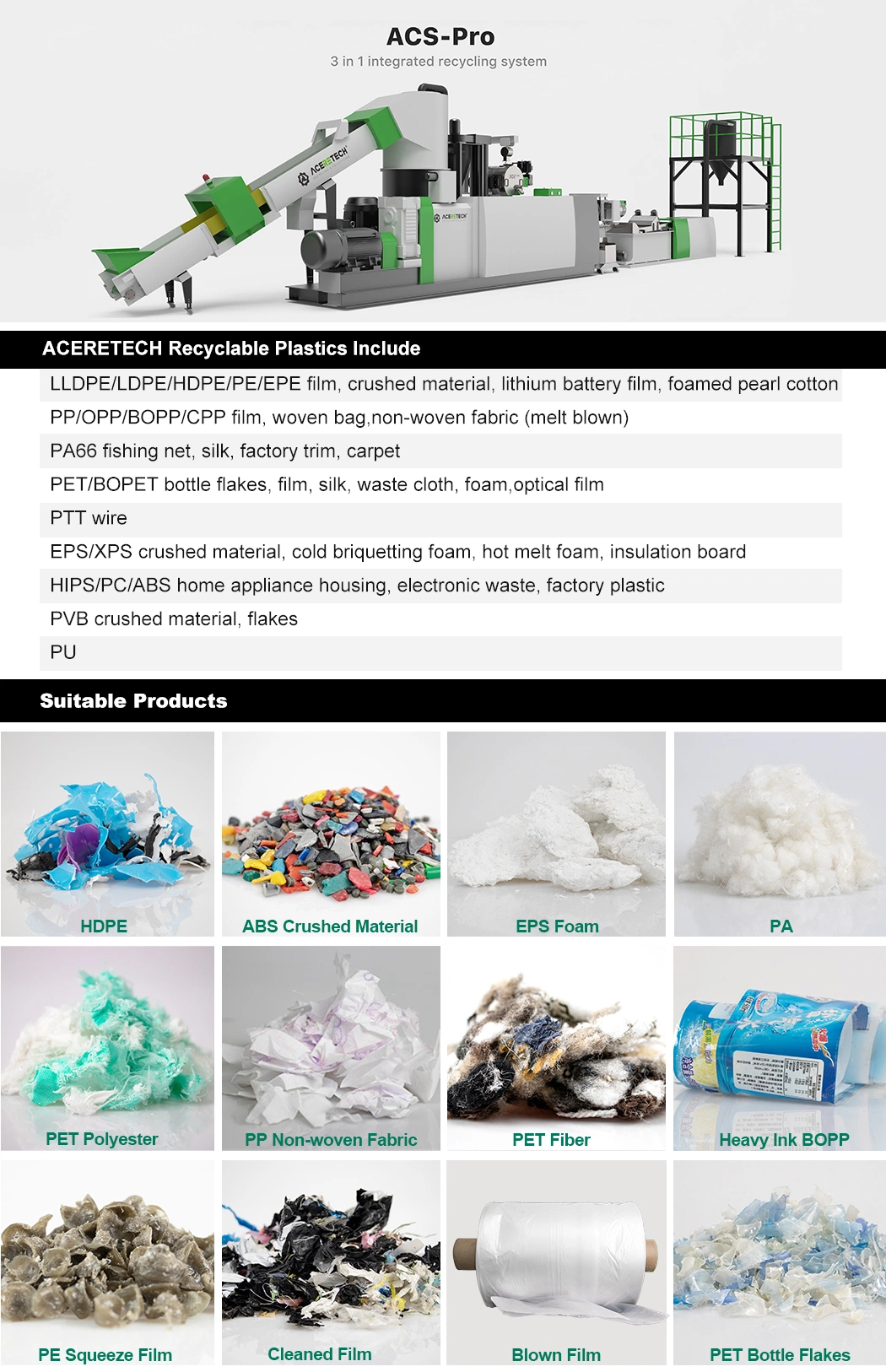 PP PE HDPE LDPE Plastic Pelletizing Machine Waste Plastic Granulator Recycling Machine