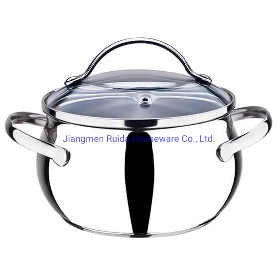 6/10PCS Belly Shape Stainless Steel Cookware Set with Suitable All Stove Tops
