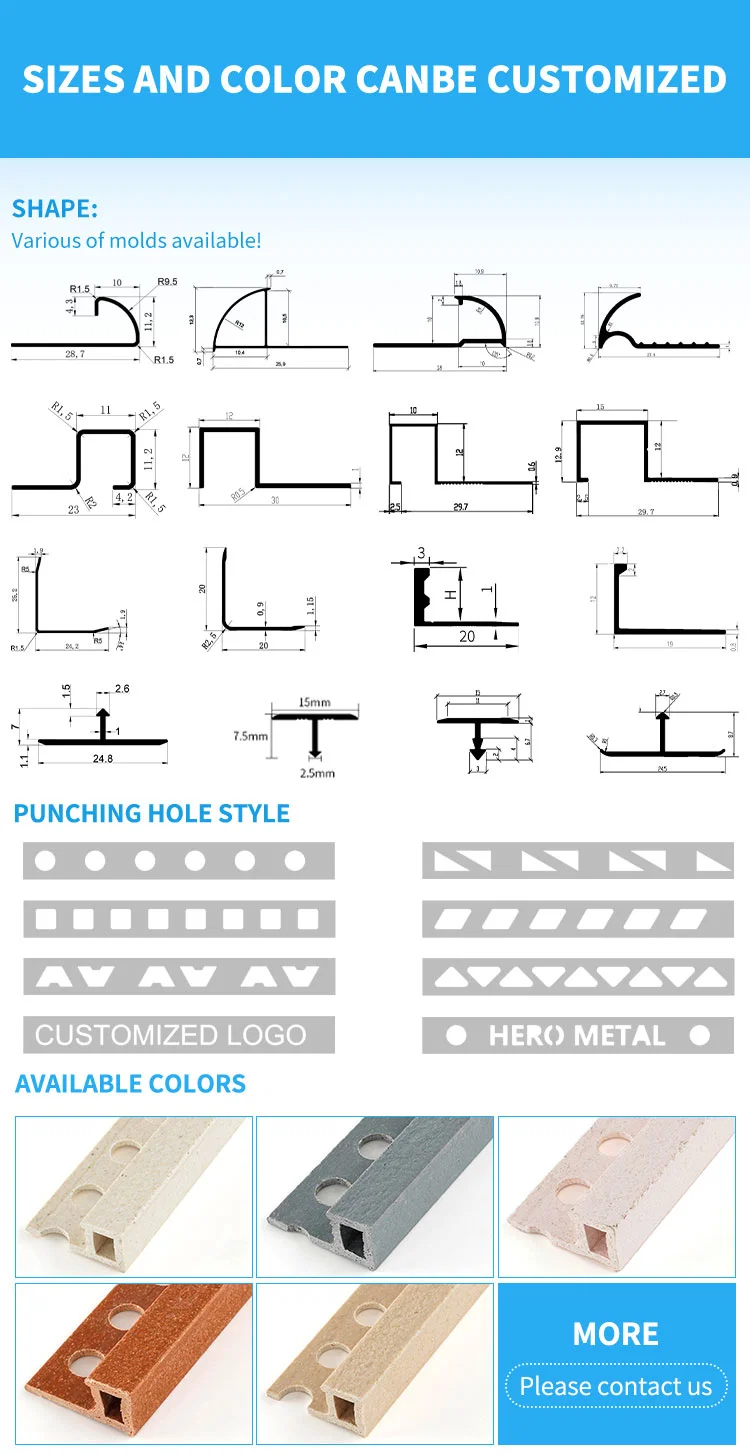Best Price Custom Indoor Bar Set Inlay Roof Tile Edging Trim Plastic Angle End Transition Square Shape Strip
