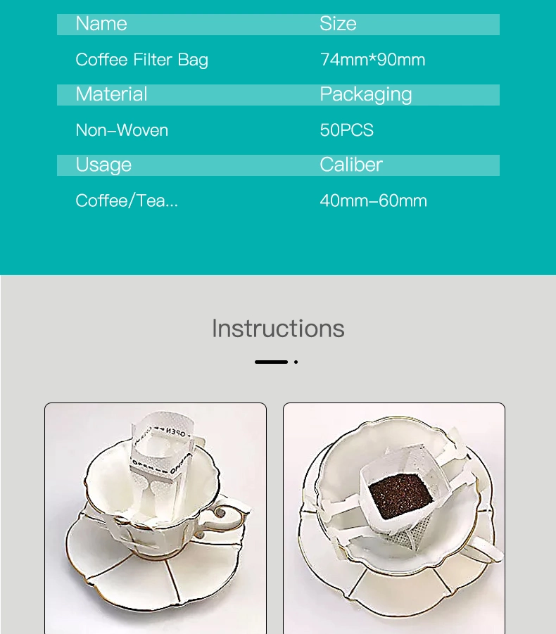 Conic Shape Non-Woven Disposable Portable Drip Coffee Filters Suitable for Travel