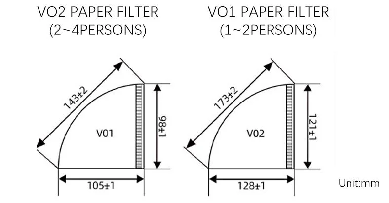 V Shape Drip Coffee Filter Bag Cone Coffee Filters Paper