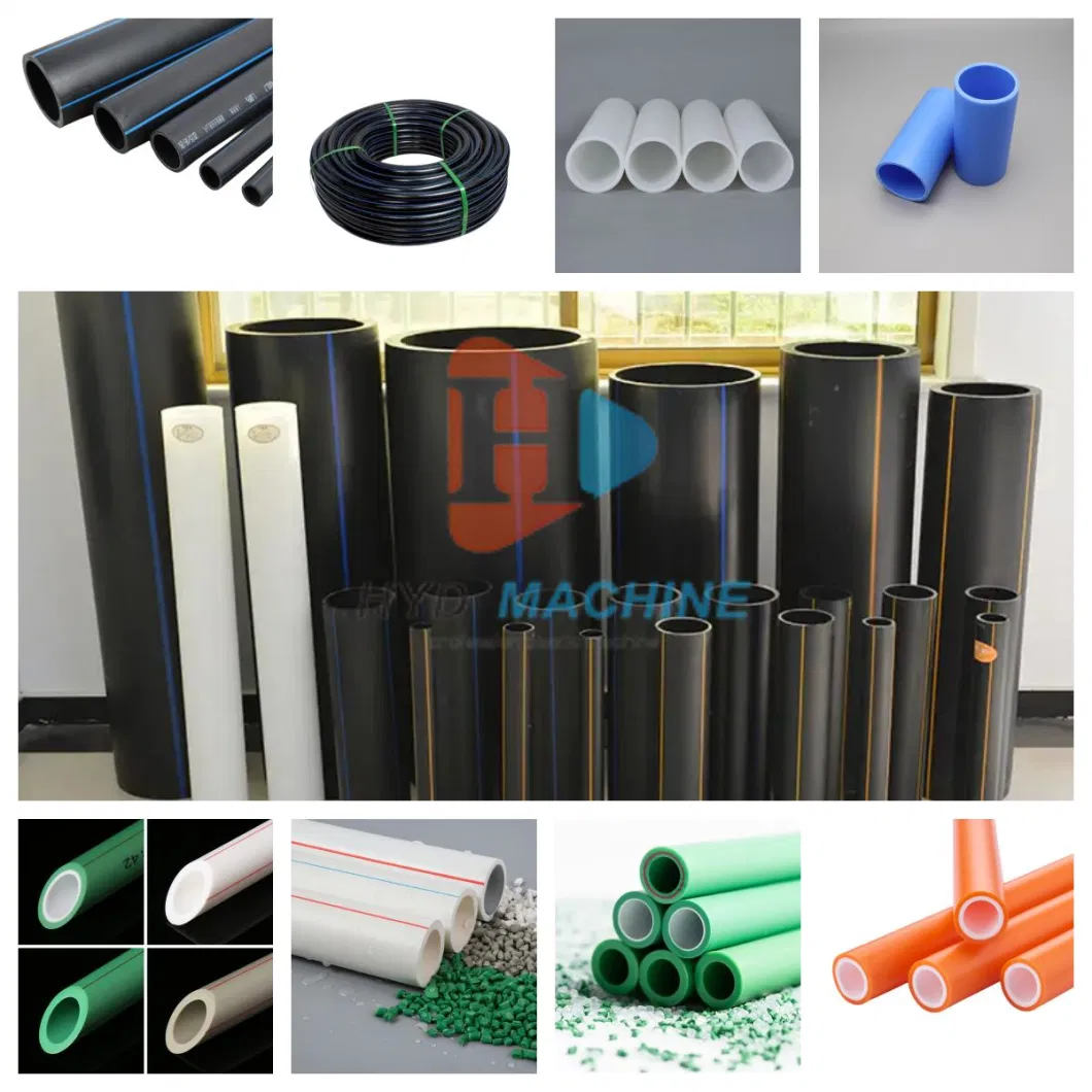 Plastic PVC, PPR, PE, HDPE, UPVC, CPVC Water Pipe Electric Hose Conduit Drain Pipe Production Extrusion Line Recycling Corrugated Tube Extruder Making Machine