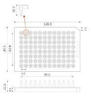 CE, ISO Marked, Square Hole, Round Hole U-Shape, Bottom V-Shape Bottom for 96 Deep Well Plate Microplate with 2.2ml, 1ml, Clear Color, with Comb