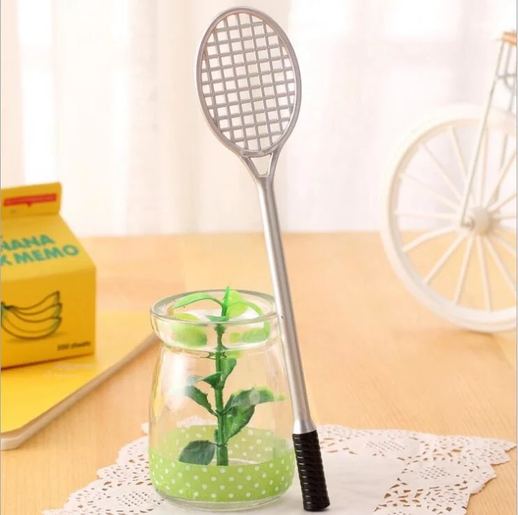 Factory Creative Stationery Cute Tennis Shape Badminton Neutral Pen Socket Pen