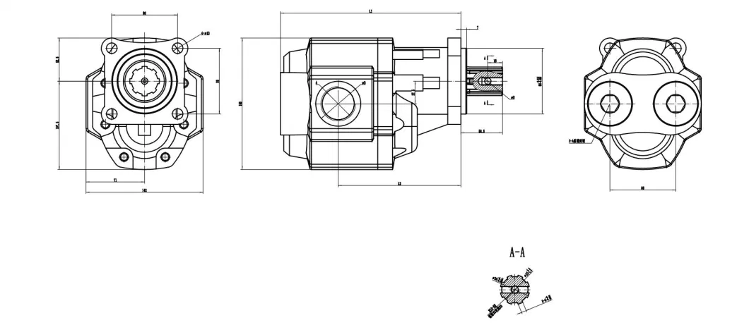 Hydraulic Gear Pump Cast Iron / ISO / Connections Right / Left / Bi-Rotational Directions