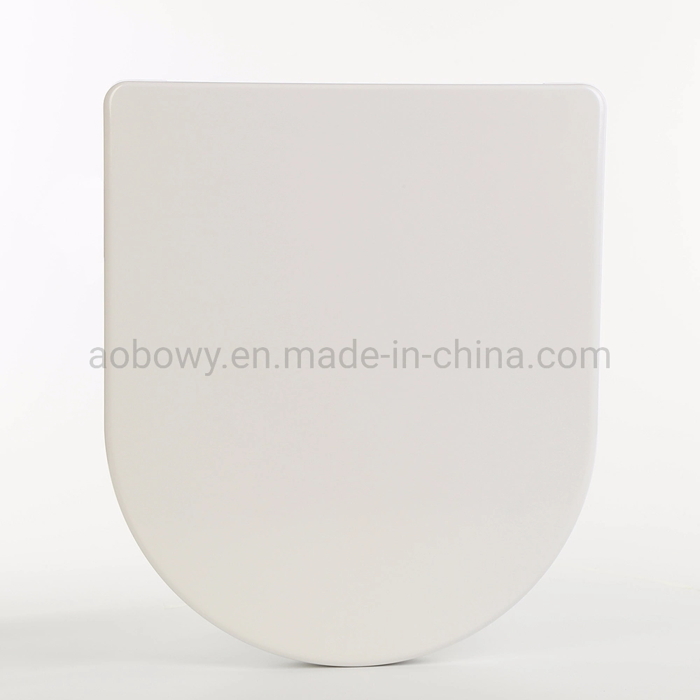 Toilet Seat D-Shape with Cover Soft Close, Easy to Install, Plastic, White, Suitable to D-Shape Toilets