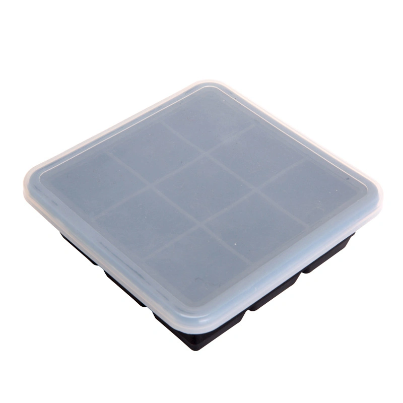 Wholesale 9 Cavity Square Silicone Ice Cube Tray Mold