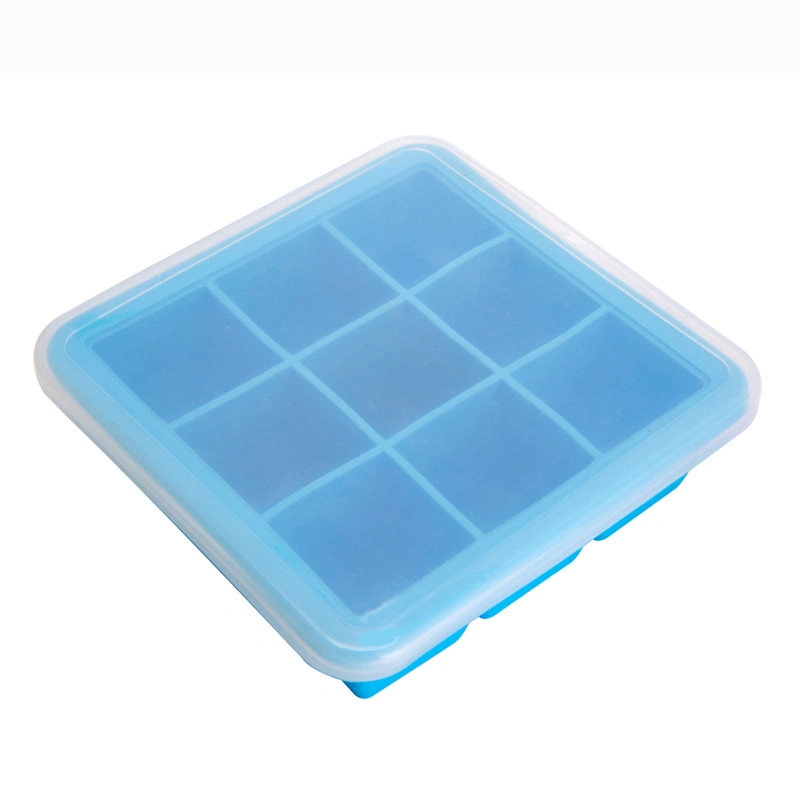 Wholesale 9 Cavity Square Silicone Ice Cube Tray Mold