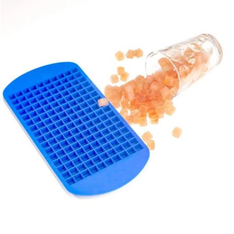 Blue 160 Cells Molds Square Shaped Ice Tray Mini Silicone Material