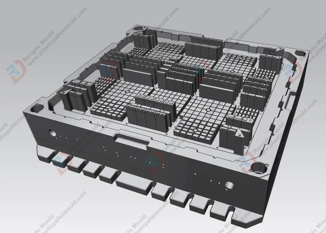 1400*1200*150 HDPE PP Double-Side Net Gird Window 4-Way-Entrance Shelf-Loading Plastic Pallet Mould