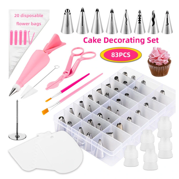 Baking Set 83 Piece Cake Mounting Mouth Tools Turning Sugar Coloring Pen Tools Novice Household Cake Mold
