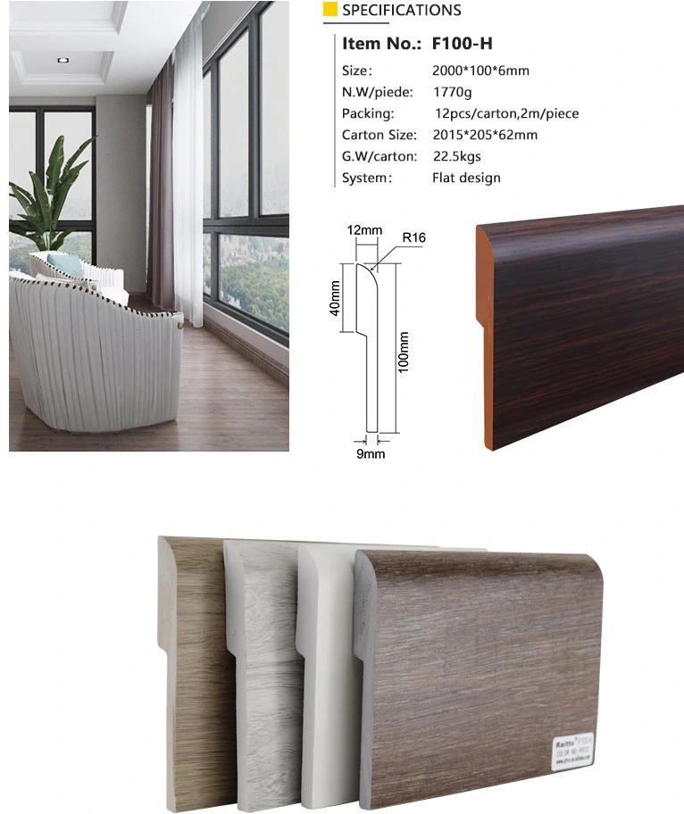 Modern Style Backlit Skirting Board PVC Wall Base Plastic Trim Molding for Flooring Decorarion