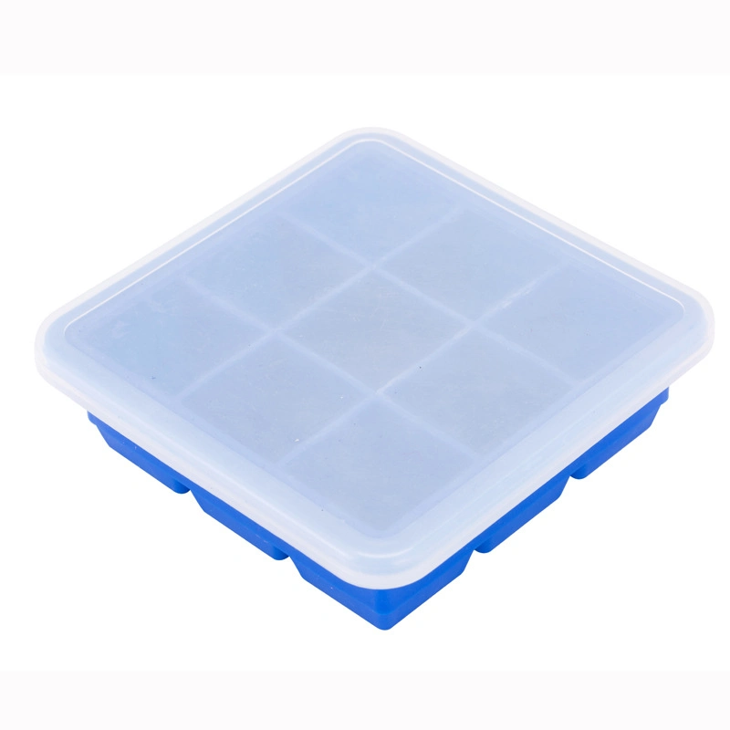 Wholesale 9 Cavity Square Silicone Ice Cube Tray Mold