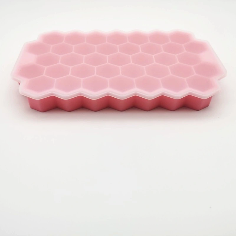 Food Grade Eco-Friendly Silicone Honeycomb Shape 37 Holes Silicone Ice Cube Tray Mold with Lids