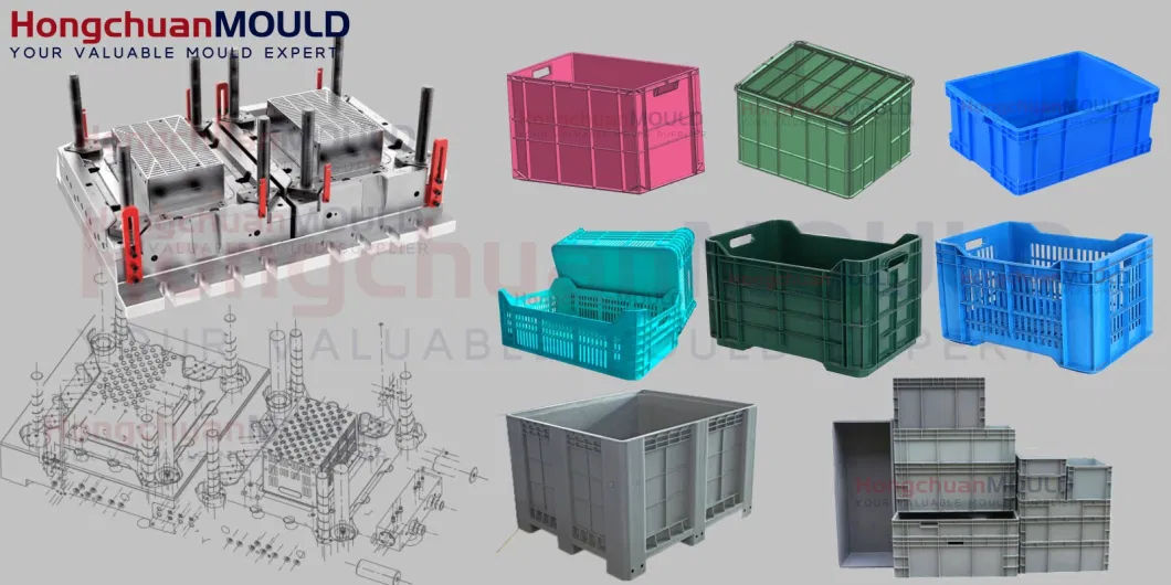 HDPE Food Grade Stackable Moving Crate Injection Mould Box Mold Maker