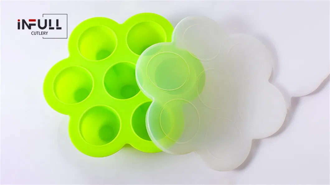 7-Hole Baby Food Box Popsicle Ice Cream Mold 100% Food Grade Silicone Baby Egg Molds Bites Molds