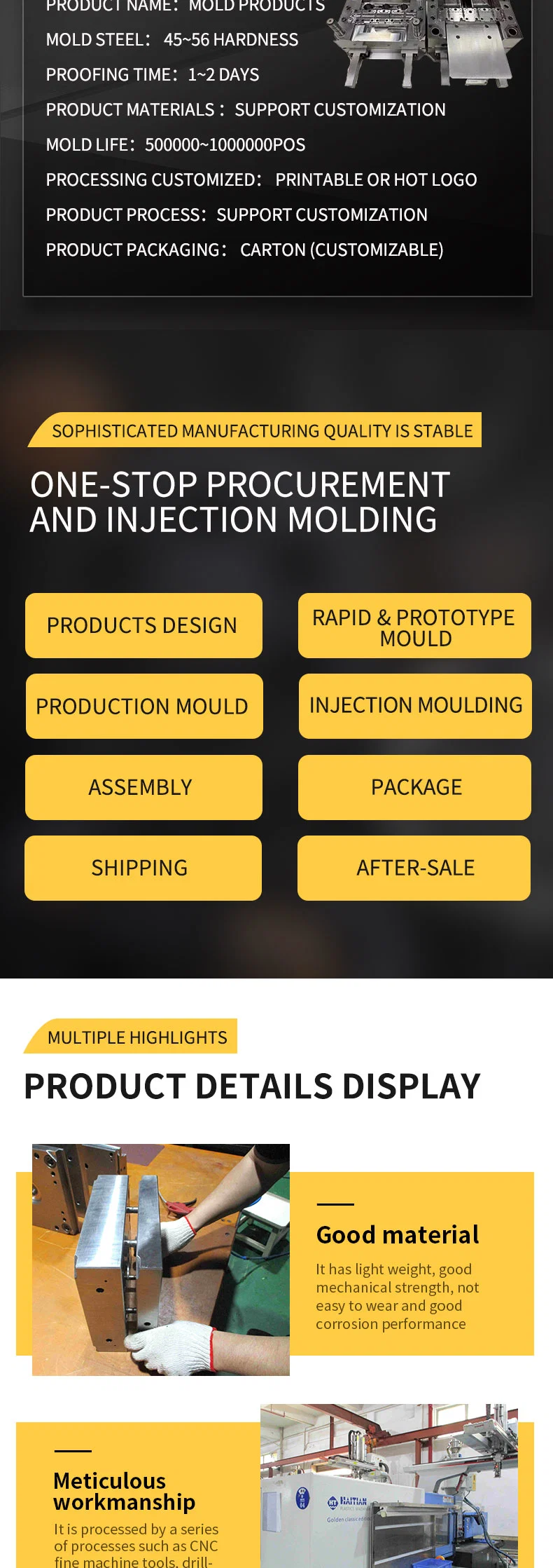 Precision Double Auto/Electronic Die Casting Mold/Mould/Molding Part Injection Plastic Tooling