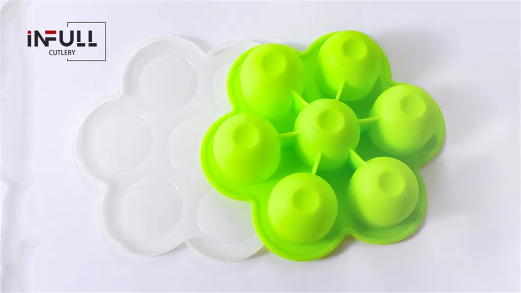 7-Hole Baby Food Box Popsicle Ice Cream Mold 100% Food Grade Silicone Baby Egg Molds Bites Molds