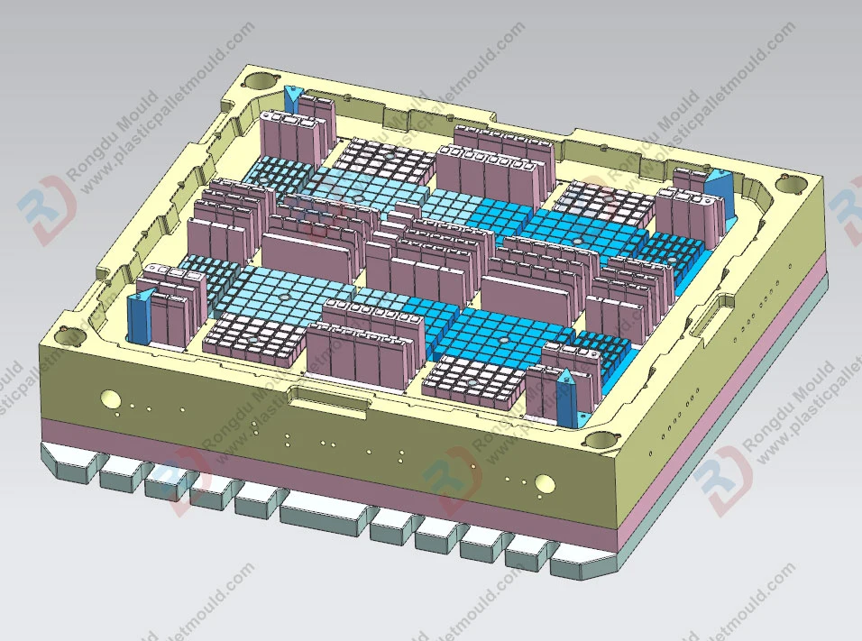 1400*1200*150 HDPE PP Double-Side Net Gird Window 4-Way-Entrance Shelf-Loading Plastic Pallet Mould