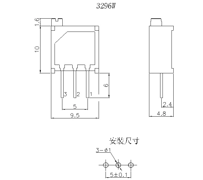 Multi-Turn Cermet Potentiomeer 10K 3296W Trimpot