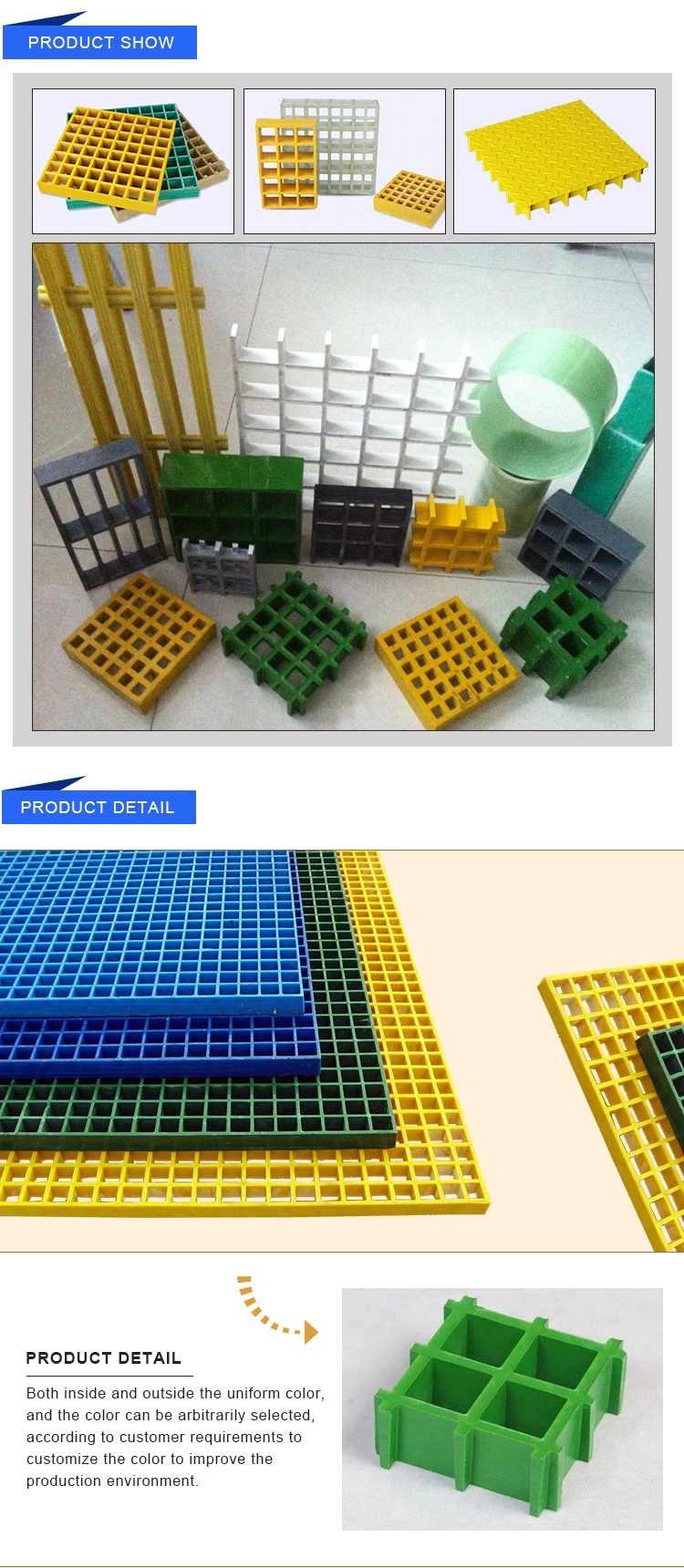 FRP Grating Fiberglass Reinforced Plastic Walkway Anti-Slip